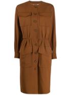Yves Saint Laurent Pre-owned '1980s Round Neck Dress - Brown