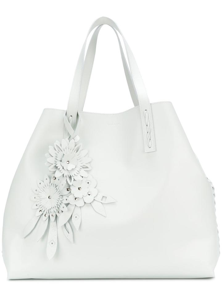 P.a.r.o.s.h. Floral Detail Shopper Tote - Blue
