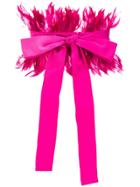 Sara Roka Feather Embellished Waist Belt - Pink