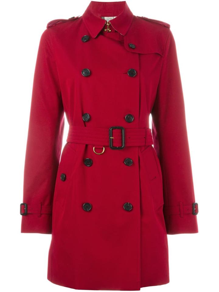 Burberry Kensington Trench Coat - Red