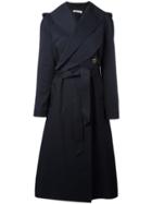 Jw Anderson Crossed Front Belted Coat - Blue