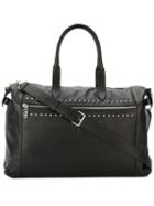 Saint Laurent Studded Holdall, Black, Calf Leather