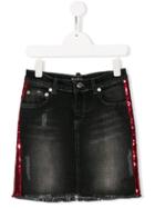 My Brand Kids Teen Sequinned Stripe Skirt - Black
