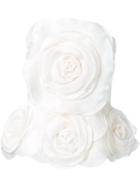 Isabel Sanchis - Peplum Floral Bustier - Women - Silk/viscose - 40, White, Silk/viscose