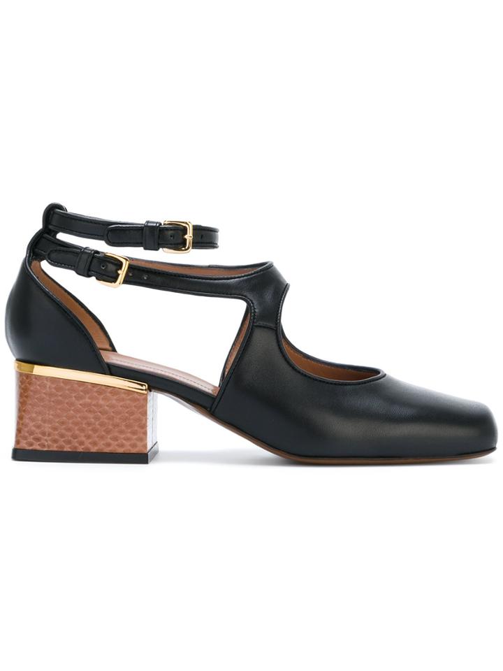 Marni Snakeskin Heel Pumps - Black