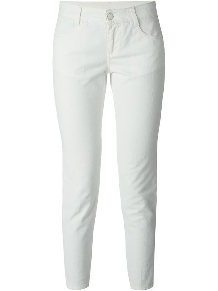 Stella Mccartney Skinny Ankle Glazer Jeans, Women's, Size: 27, White, Cotton/spandex/elastane