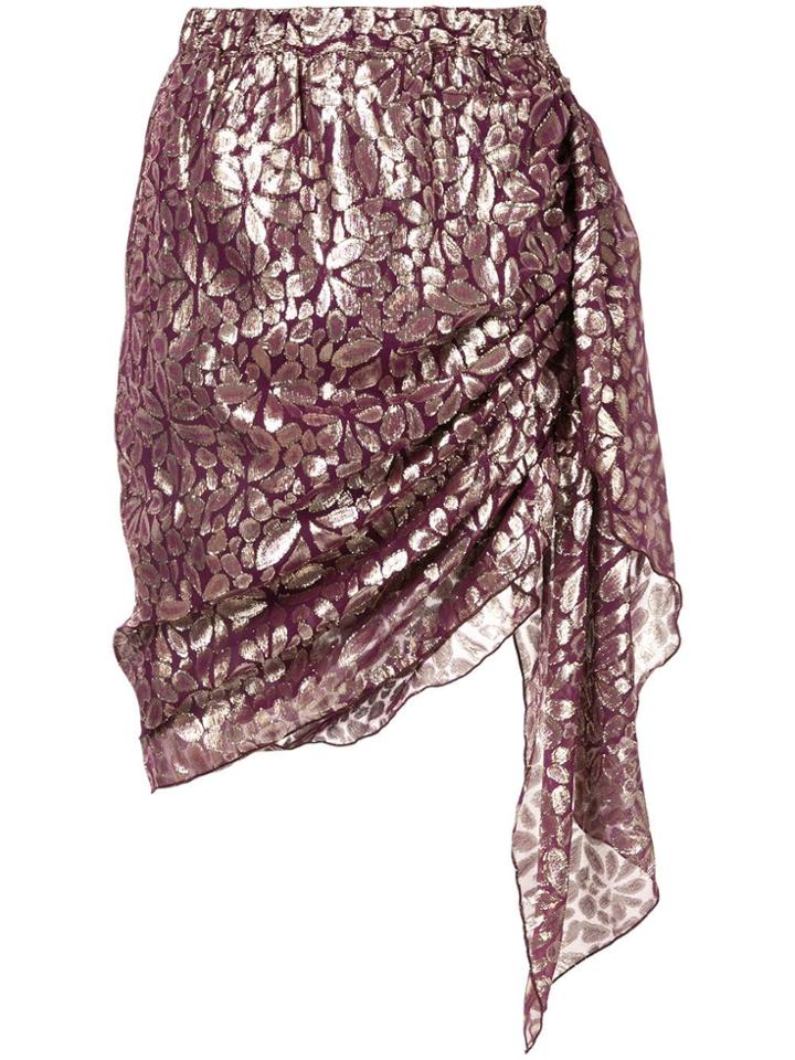 Romance Was Born Disco Paisley Wrap Skirt - Purple