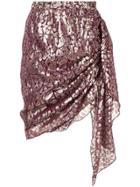 Romance Was Born Disco Paisley Wrap Skirt - Purple