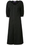 Y's Gathered Detail Midi Dress, Women's, Size: 1, Black, Cotton