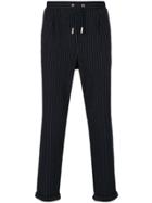 Eleventy Pinstriped Drawstring Trousers - Blue