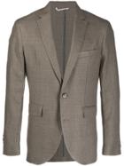 Hackett Checked Single-breasted Blazer - Brown