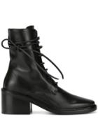 Ann Demeulemeester Lace Up Ankle Boots - Black