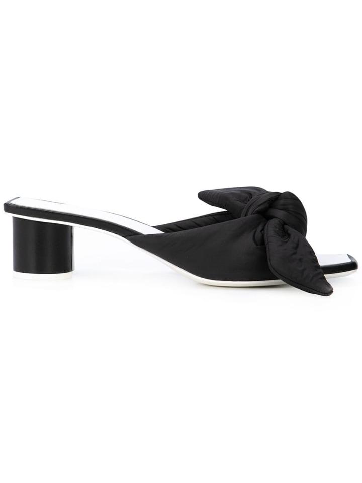 Jil Sander Bow Embellished Mules - Black