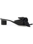 Jil Sander Bow Embellished Mules - Black