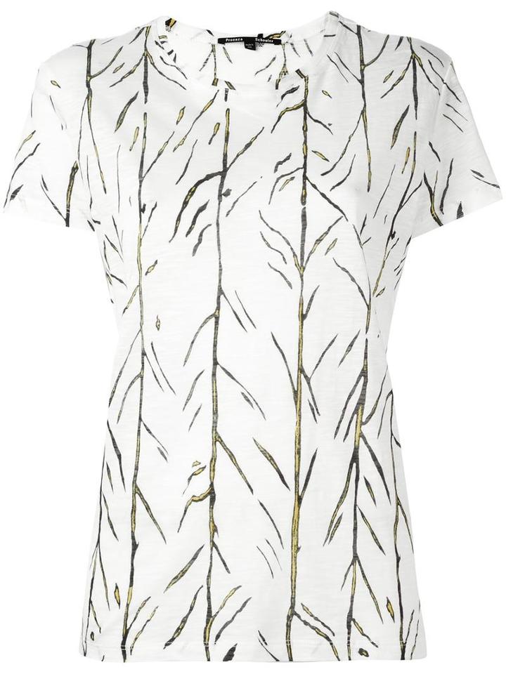 Proenza Schouler Branch Print T-shirt, Women's, Size: Small, White, Cotton