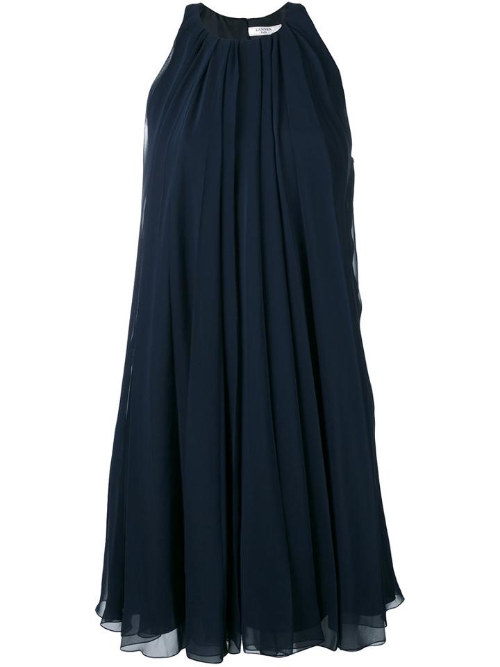 Lanvin - Pleated Mini Dress - Women - Silk/polyester - 36, Nude/neutrals, Silk/polyester