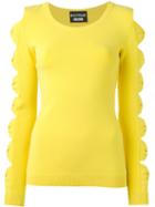 Boutique Moschino Cut-out Bow Jumper, Women's, Size: 42, Yellow/orange, Polyester/rayon