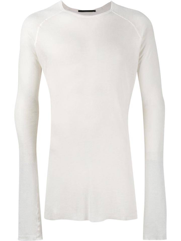 Haider Ackermann Long Sleeved T-shirt, Men's, Size: Small, White, Rayon/cotton/nylon