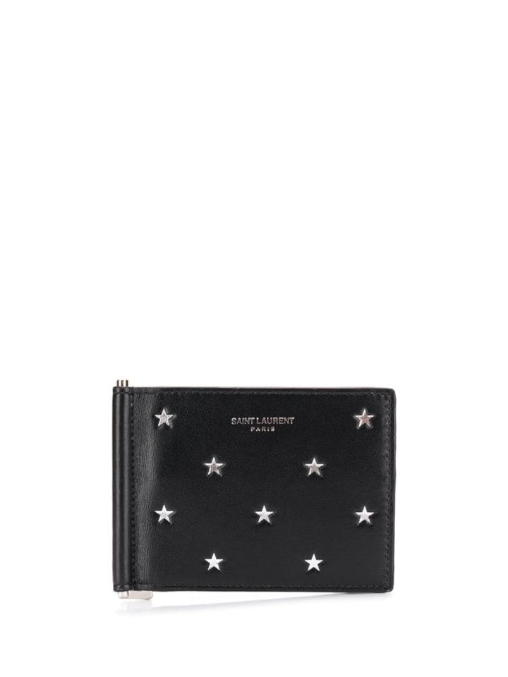 Saint Laurent Star-print Bill Clip Wallet - Black