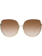 Linda Farrow Square Tinted Sunglasses - Brown