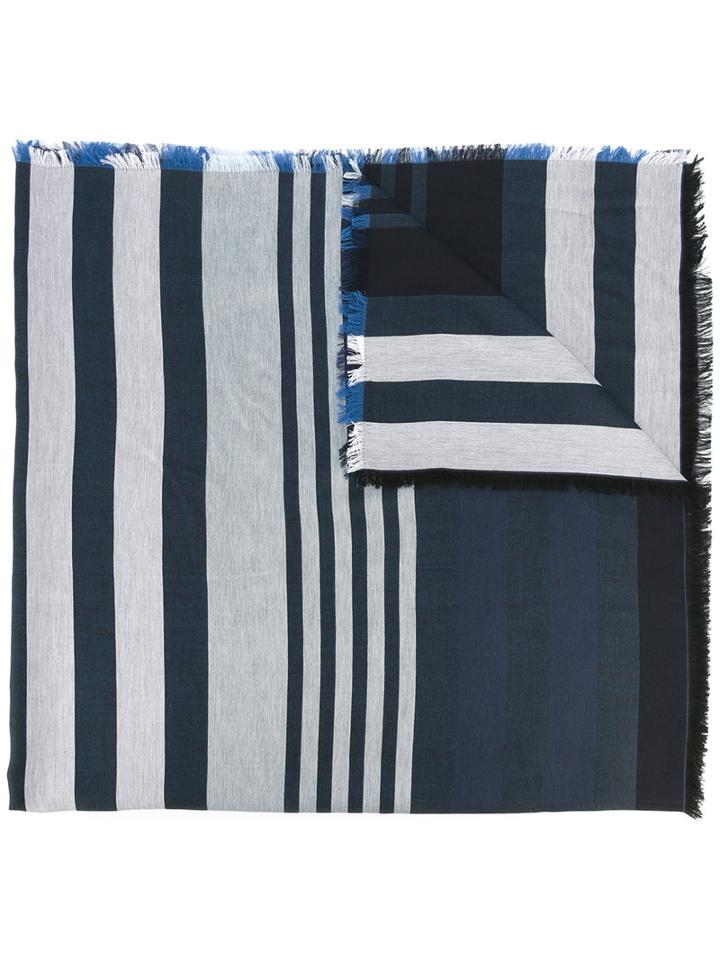 Sonia Rykiel Striped Scarf, Women's, Blue, Cotton/silk/wool