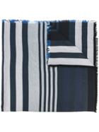 Sonia Rykiel Striped Scarf, Women's, Blue, Cotton/silk/wool