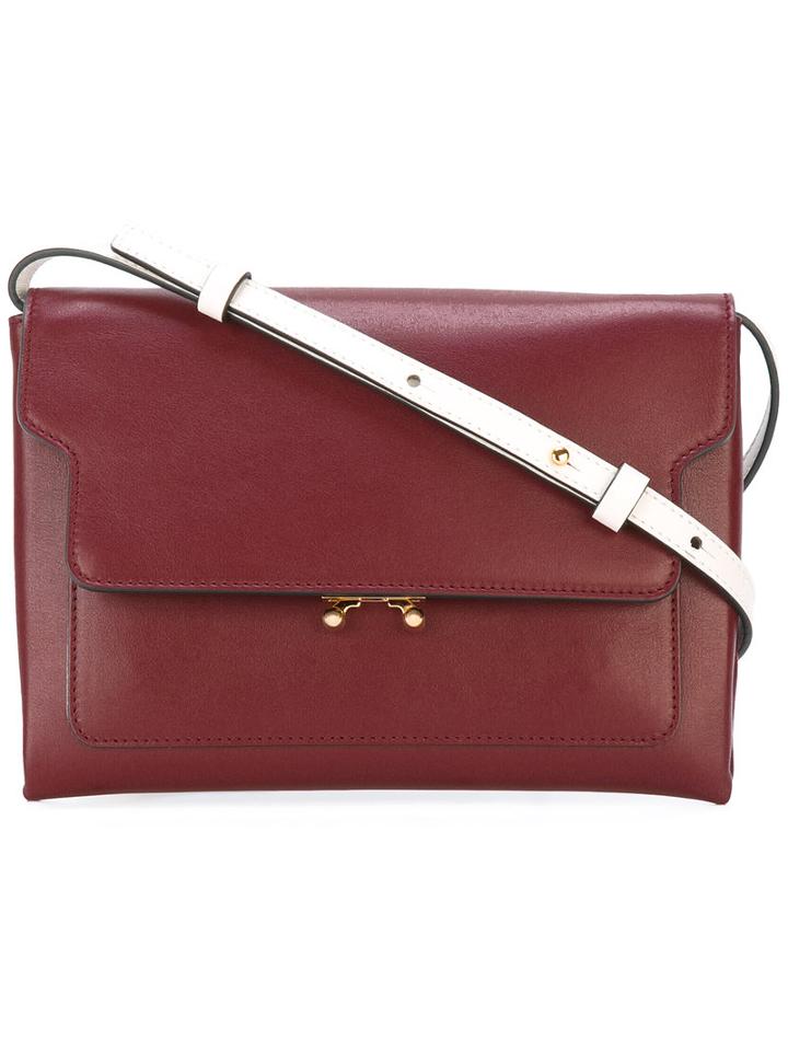 Marni Trunk Pochette Bag, Women's, Red, Calf Leather/brass