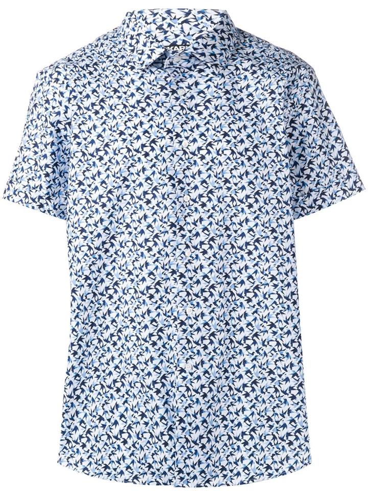 Karl Lagerfeld Shortsleeved Button Down Shirt - Blue