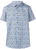 Karl Lagerfeld Shortsleeved Button Down Shirt - Blue
