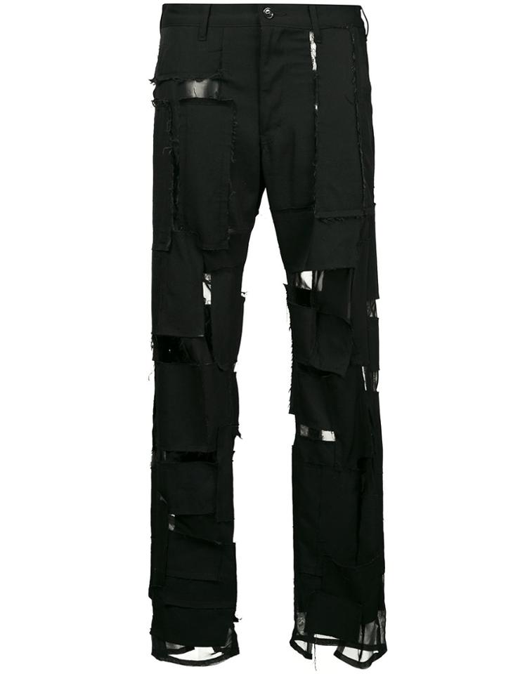 Comme Des Garçons Vintage Distressed Patchwork Trousers - Black