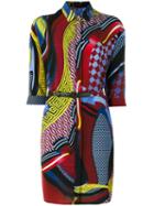 Versace - Patterned Shirt Dress - Women - Silk - 40, Women's, Red, Silk