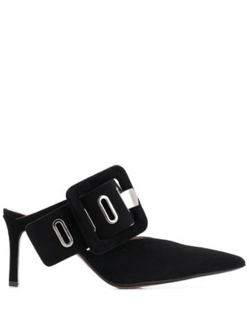 Samuele Failli Buckled Pointed Mules - Black