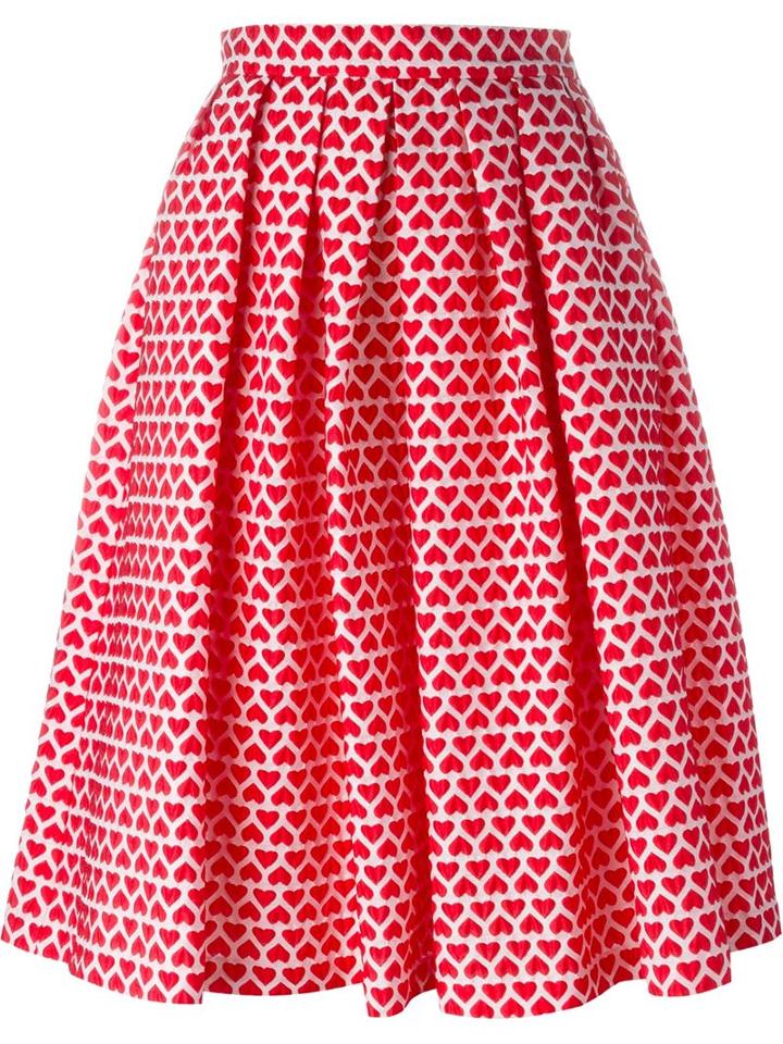 Ultràchic Heart Print Full Skirt