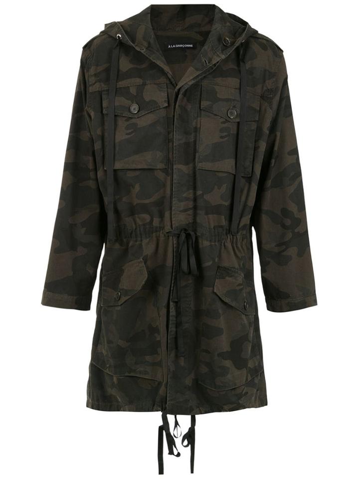 À La Garçonne Gato Camouflage Print Parka - Green