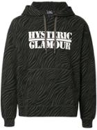 Hysteric Glamour Striped Logo Print Hoodie - Black