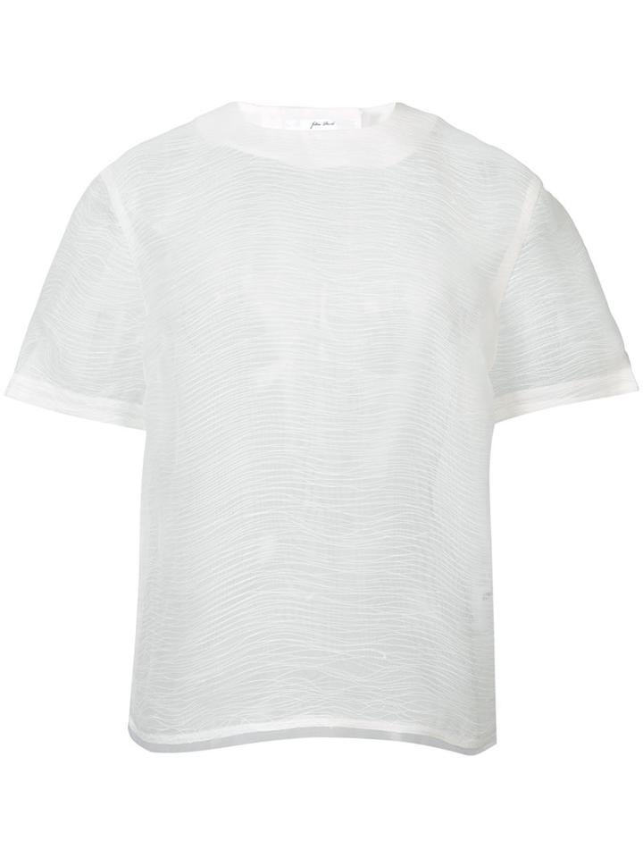 Julien David - Sheer Top - Women - Hemp/polyester - M, White, Hemp/polyester