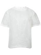 Julien David - Sheer Top - Women - Hemp/polyester - M, White, Hemp/polyester