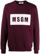 Msgm Logo Box Print Sweatshirt - Purple