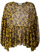 Essentiel Antwerp Floral Ruffle Blouse, Women's, Size: 36, Black, Polyester