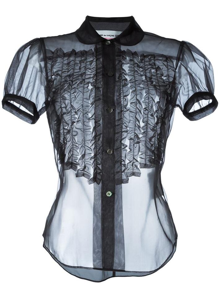 Comme Des Garçons Girl Sheer Ruched Detail Shirt