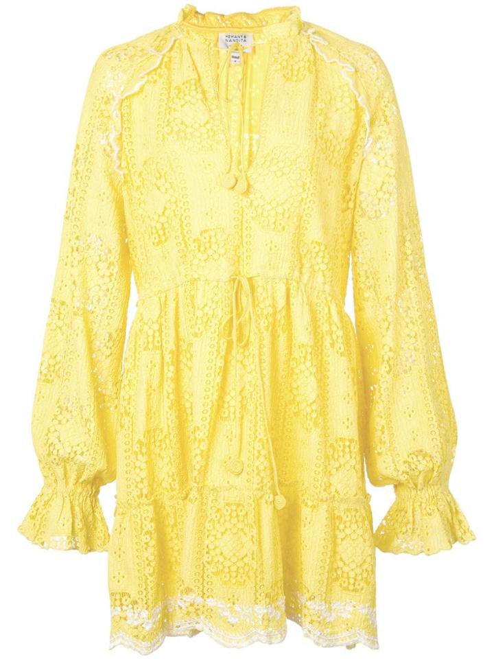 Hemant And Nandita Ruffle Trim Dress - Yellow