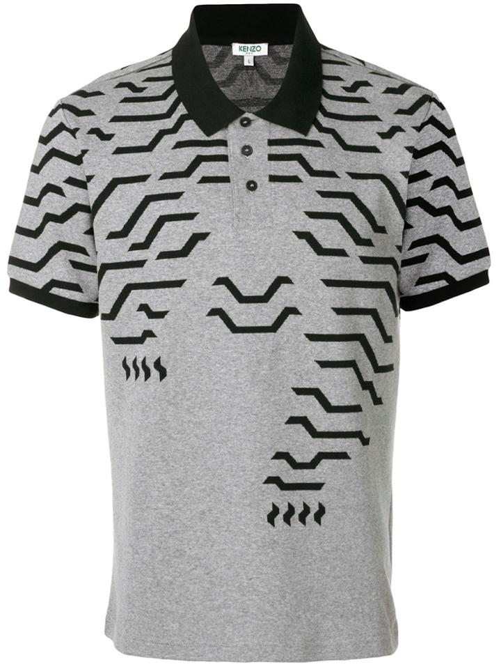 Kenzo Printed Polo Shirt - Grey