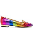 Charlotte Olympia Rainbow Kitty Ballerina Shoes - Multicolour