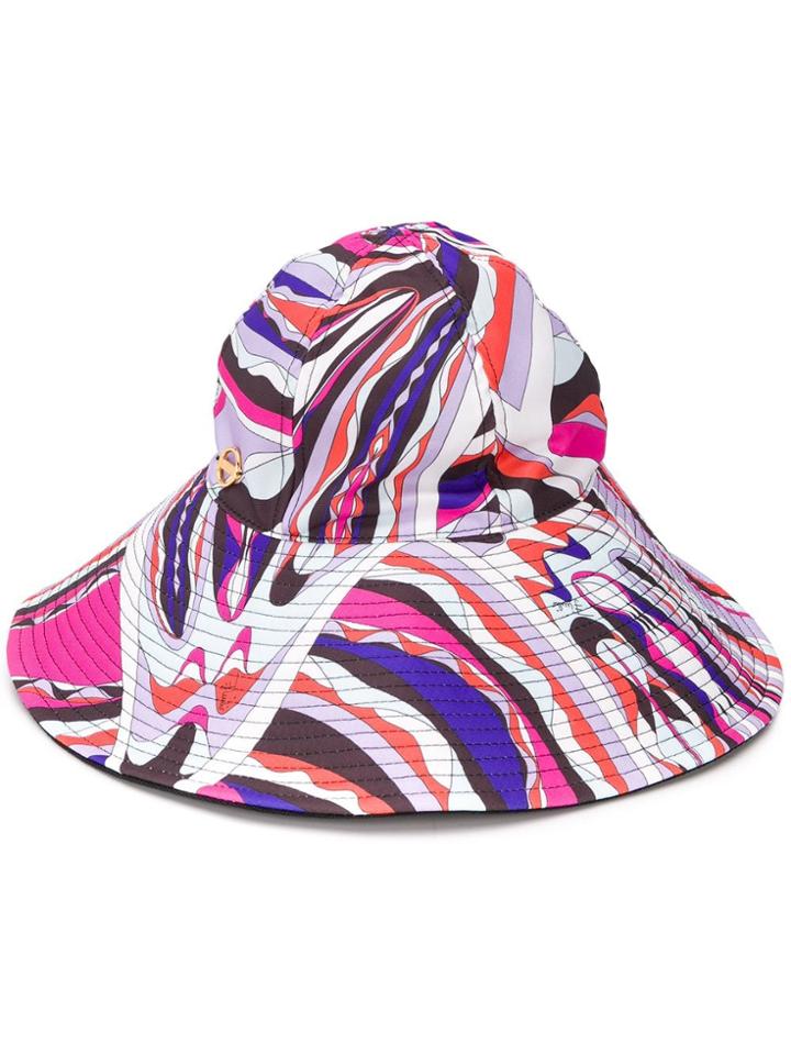 Emilio Pucci Burle Print Wide Brim Hat - Pink