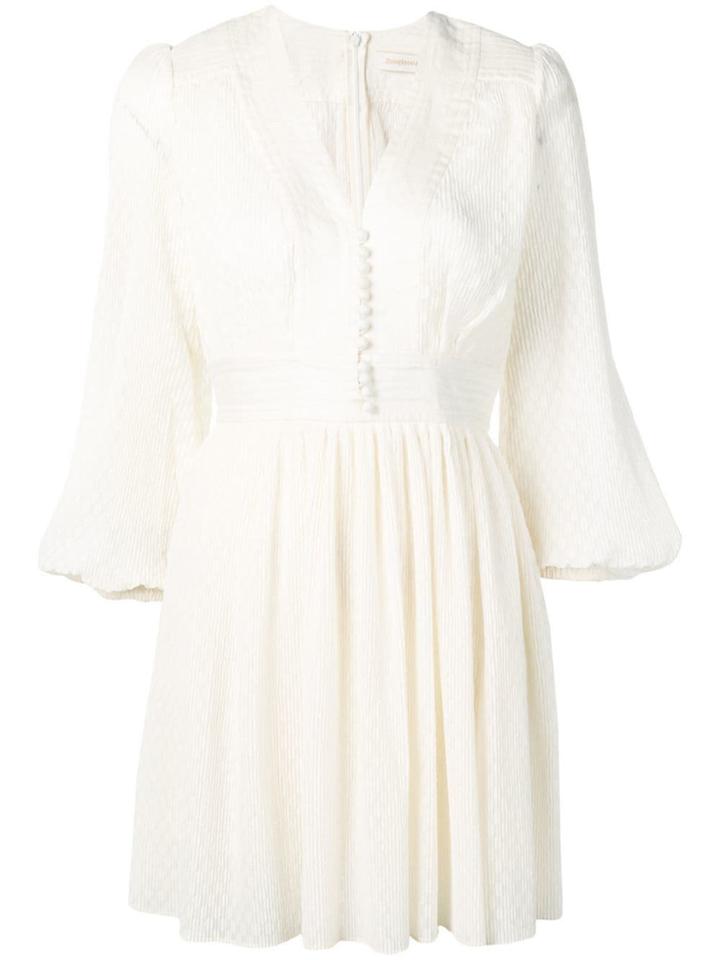 Zimmermann Long-sleeved Flared Dress - Neutrals
