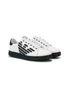 Emporio Armani Kids Teen Brand Lo-top Sneakers - White