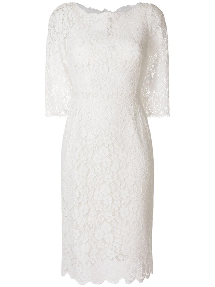 Dolce & Gabbana Lace Midi Dress - White