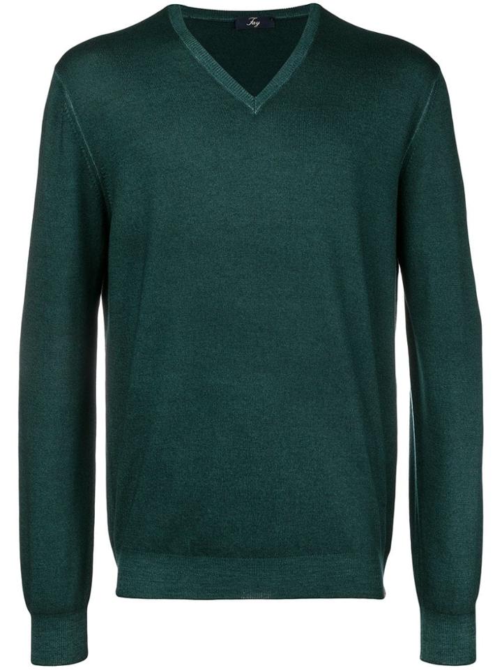 Fay Plain Knit Sweater - Green
