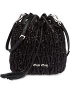 Miu Miu Sequin Bucket Bag - Black