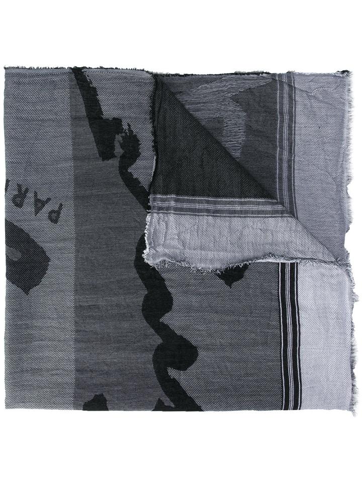 Kenzo Printed Scarf, Men's, Black, Cotton